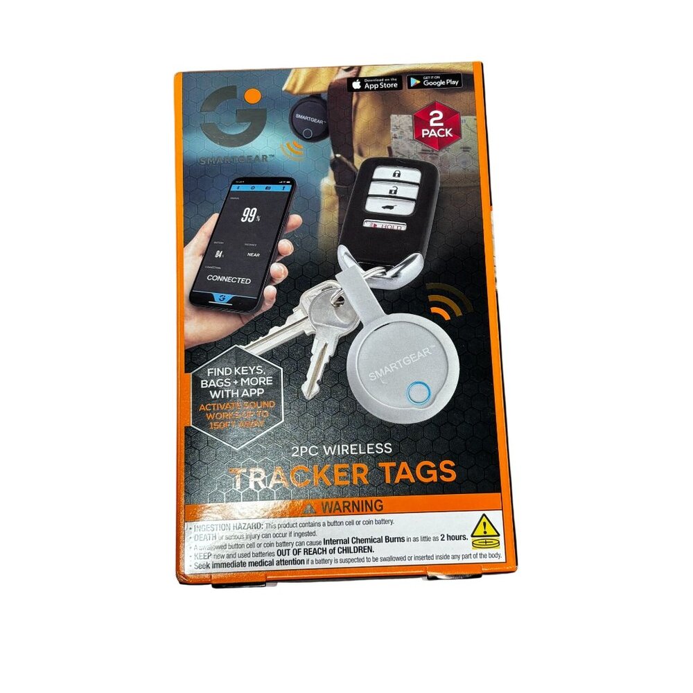 Smartgear 2pc Wireless Tracker Tags Bluetooth Compatible With Key Finder
